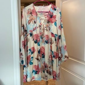 Womens small boho flower dress